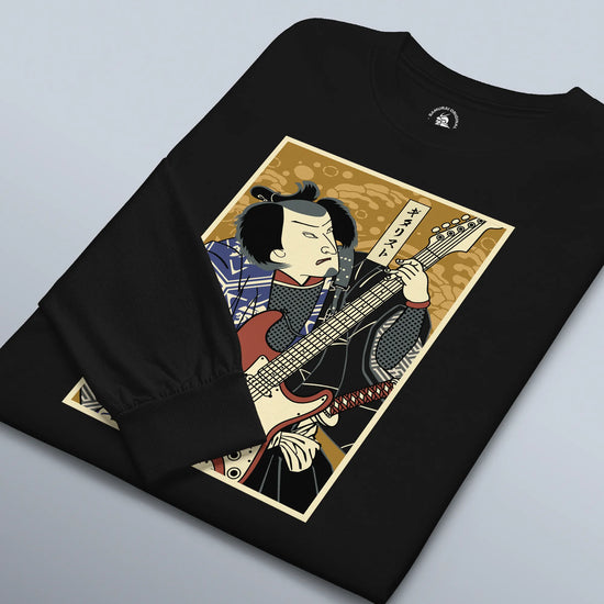 Samurai Electric Guitar Guitarist Music Ukiyo-e Unisex Long Sleeve Tee - Samurai Original