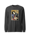 Samurai Electric Guitar Guitarist Music Ukiyo-e Unisex Long Sleeve Tee Dark Grey Heather - Samurai Original