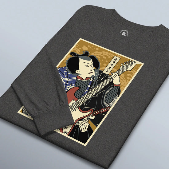 Samurai Electric Guitar Guitarist Music Ukiyo-e Unisex Long Sleeve Tee - Samurai Original
