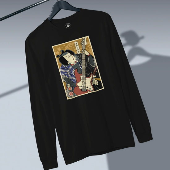 Samurai Electric Guitar Guitarist Music Ukiyo-e Unisex Long Sleeve Tee - Samurai Original