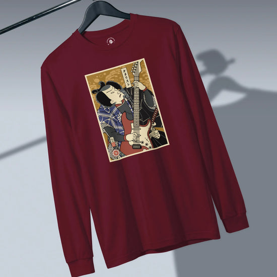 Samurai Electric Guitar Guitarist Music Ukiyo-e Unisex Long Sleeve Tee - Samurai Original