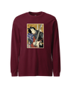 Samurai Electric Guitar Guitarist Music Ukiyo-e Unisex Long Sleeve Tee Maroon - Samurai Original