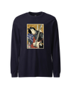 Samurai Electric Guitar Guitarist Music Ukiyo-e Unisex Long Sleeve Tee Navy - Samurai Original