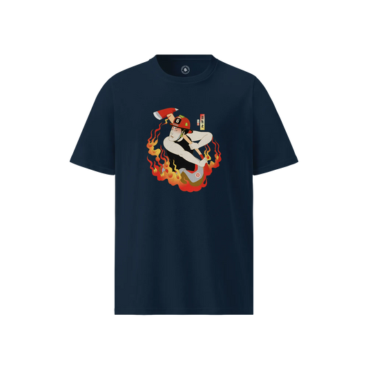 Samurai Firefighter Fireman Ukiyo-e  Unisex organic t-shirt
