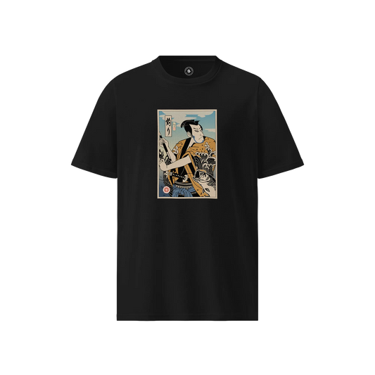 Samurai Fishing Ukiyo-e Unisex organic t-shirt No.2