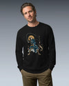 Samurai Fishing 4 Ukiyo-e Unisex Long Sleeve Tee - Samurai Original