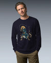 Samurai Fishing 4 Ukiyo-e Unisex Long Sleeve Tee - Samurai Original