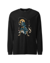 Samurai Fishing 4 Ukiyo-e Unisex Long Sleeve Tee Black - Samurai Original