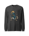 Samurai Fishing 4 Ukiyo-e Unisex Long Sleeve Tee Dark Grey Heather - Samurai Original