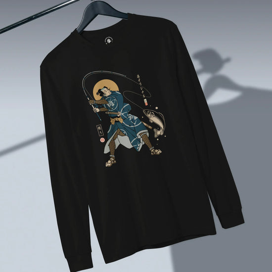 Samurai Fishing 4 Ukiyo-e Unisex Long Sleeve Tee - Samurai Original