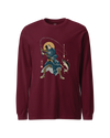 Samurai Fishing 4 Ukiyo-e Unisex Long Sleeve Tee Maroon - Samurai Original