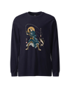 Samurai Fishing 4 Ukiyo-e Unisex Long Sleeve Tee Navy - Samurai Original