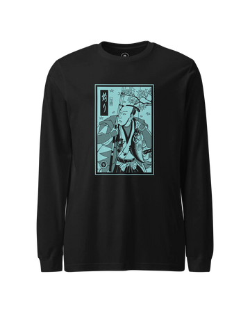 Samurai Fishing Ukiyo-e  Unisex Long Sleeve Tee No.5