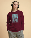 Samurai Fishing Ukiyo-e  Unisex Long Sleeve Tee No.5