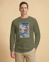 Samurai Fishing Ukiyo-e Unisex Long Sleeve Tee