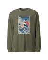 Samurai Fishing Ukiyo-e Unisex Long Sleeve Tee