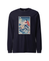Samurai Fishing Ukiyo-e Unisex Long Sleeve Tee