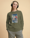 Samurai Fishing Ukiyo-e Unisex Long Sleeve Tee