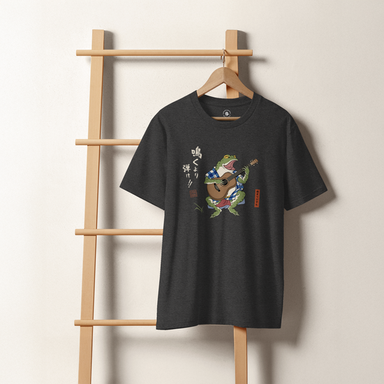 Samurai Frog Acoustic Guitar Organic T-Shirt - Samurai Original