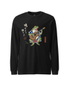 Samurai Frog Acoustic Guitar Unisex Long Sleeve Tee Black - Samurai Original