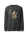 Samurai Frog Acoustic Guitar Unisex Long Sleeve Tee Dark Grey Heather - Samurai Original