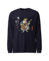 Samurai Frog Acoustic Guitar Unisex Long Sleeve Tee Navy - Samurai Original