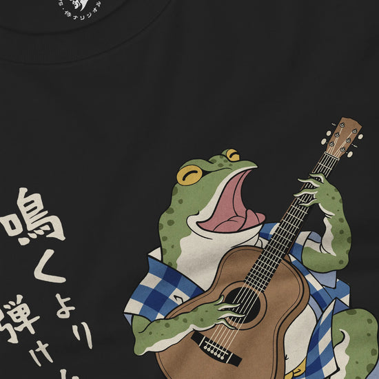 Samurai Frog Acoustic Guitar Unisex Long Sleeve Tee - Samurai Original