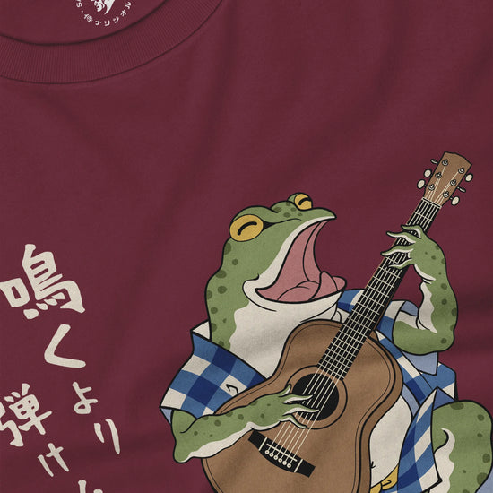 Samurai Frog Acoustic Guitar Unisex Long Sleeve Tee - Samurai Original