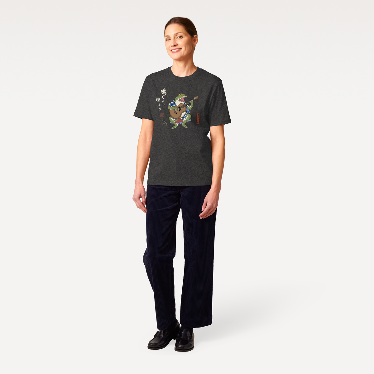Samurai Frog Acoustic Guitar Organic T-Shirt - Samurai Original