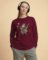 Samurai Frog Acoustic Guitar Unisex Long Sleeve Tee - Samurai Original