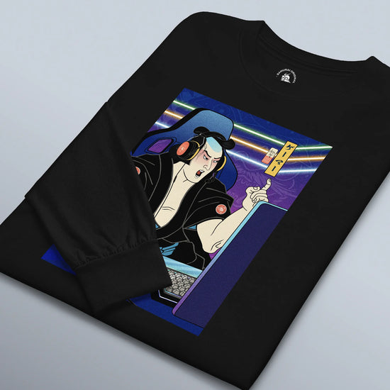 Samurai Gamer 2 Streamer Ukiyo-e Unisex Long Sleeve Tee - Samurai Original