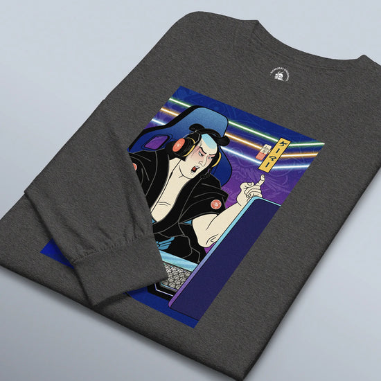 Samurai Gamer 2 Streamer Ukiyo-e Unisex Long Sleeve Tee - Samurai Original