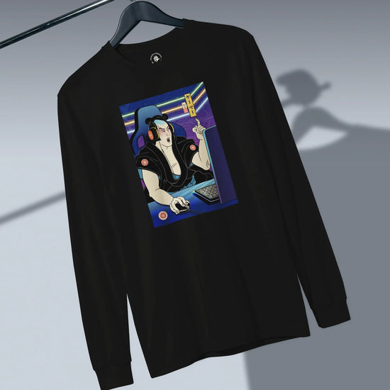 Samurai Gamer 2 Streamer Ukiyo-e Unisex Long Sleeve Tee - Samurai Original