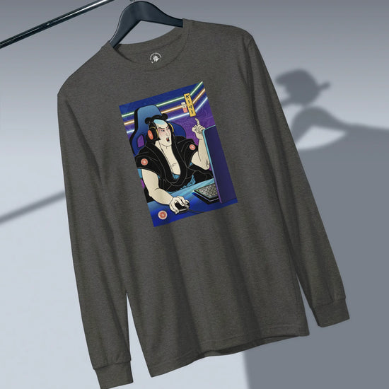 Samurai Gamer 2 Streamer Ukiyo-e Unisex Long Sleeve Tee - Samurai Original