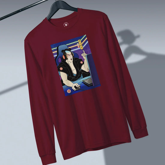 Samurai Gamer 2 Streamer Ukiyo-e Unisex Long Sleeve Tee - Samurai Original