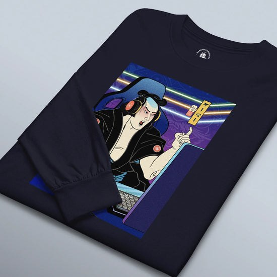 Samurai Gamer 2 Streamer Ukiyo-e Unisex Long Sleeve Tee - Samurai Original