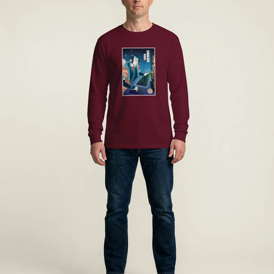 Samurai Gamer Streamer Ukiyo-e Unisex Long Sleeve Tee - Samurai Original