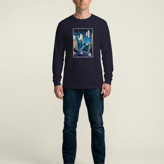 Samurai Gamer Streamer Ukiyo-e Unisex Long Sleeve Tee - Samurai Original