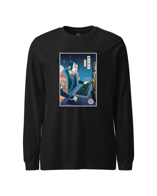 Samurai Gamer Streamer Ukiyo-e Unisex Long Sleeve Tee