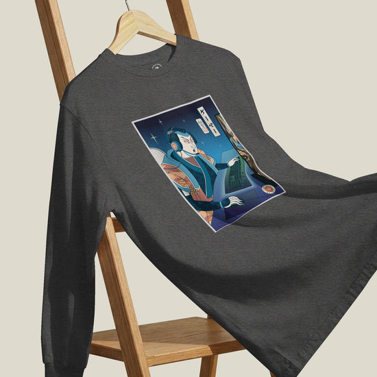 Samurai Gamer Streamer Ukiyo-e Unisex Long Sleeve Tee - Samurai Original