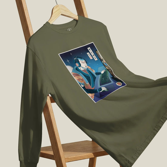 Samurai Gamer Streamer Ukiyo-e Unisex Long Sleeve Tee - Samurai Original
