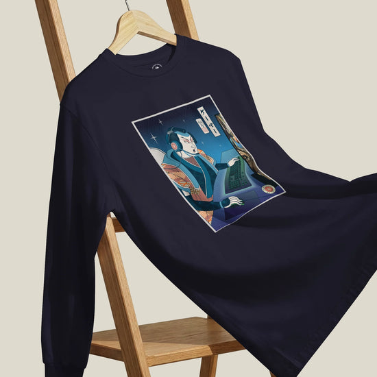 Samurai Gamer Streamer Ukiyo-e Unisex Long Sleeve Tee - Samurai Original