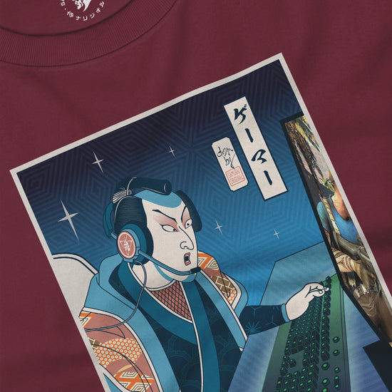 Samurai Gamer Streamer Ukiyo-e Unisex Long Sleeve Tee - Samurai Original