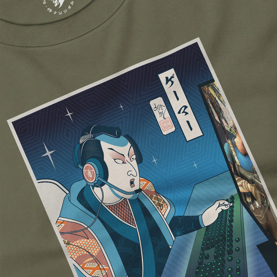 Samurai Gamer Streamer Ukiyo-e Unisex Long Sleeve Tee - Samurai Original