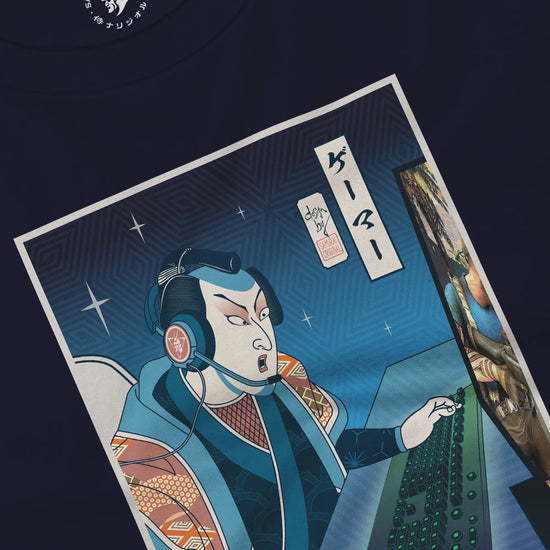 Samurai Gamer Streamer Ukiyo-e Unisex Long Sleeve Tee - Samurai Original