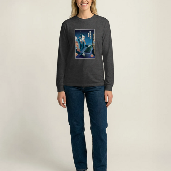Samurai Gamer Streamer Ukiyo-e Unisex Long Sleeve Tee - Samurai Original
