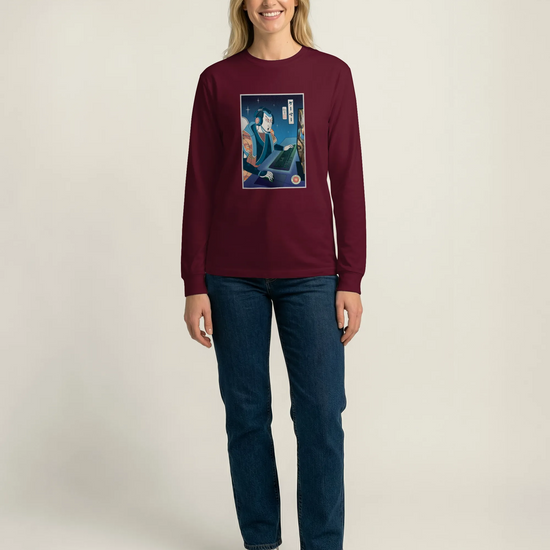 Samurai Gamer Streamer Ukiyo-e Unisex Long Sleeve Tee - Samurai Original