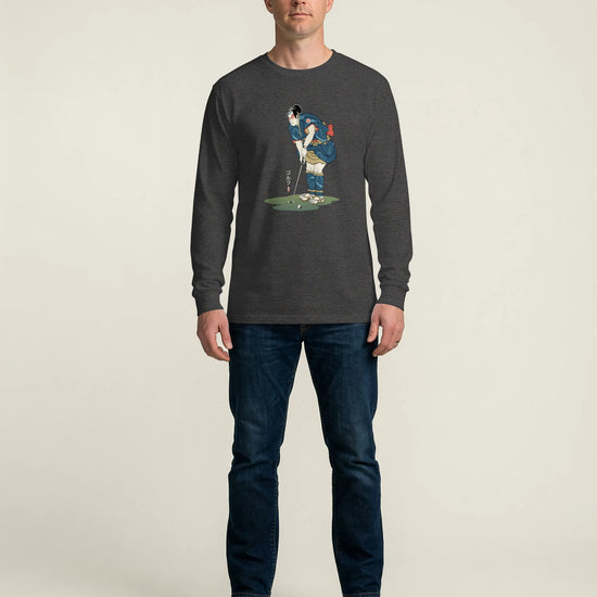 Samurai Golf Player Ukiyo-e 2 Unisex Long Sleeve Tee - Samurai Original