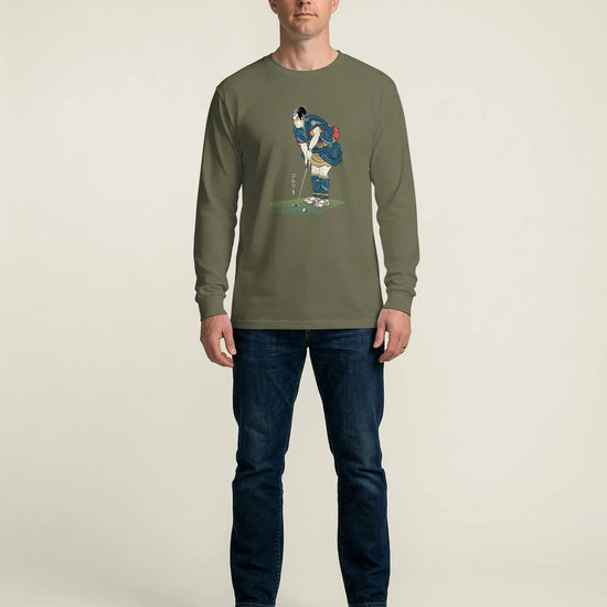 Samurai Golf Player Ukiyo-e 2 Unisex Long Sleeve Tee - Samurai Original