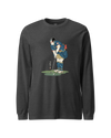 Samurai Golf Player Ukiyo-e 2 Unisex Long Sleeve Tee Dark Grey Heather - Samurai Original